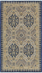 handmade Transitional Kafkaz Blue Beige Hand Knotted RECTANGLE 100% WOOL area rug 3 x 6